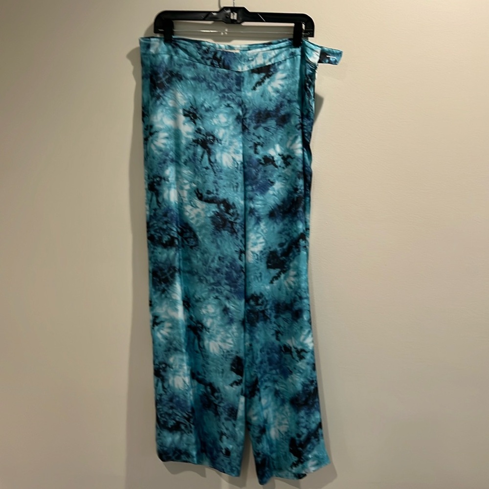 Etcetera wide leg silk tie dye pants